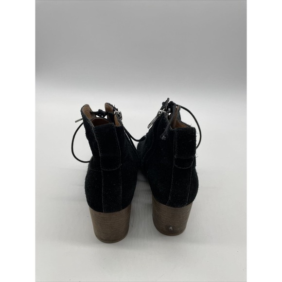 Madewell The Emilia Lace-Up Boot Stacked‎ Heel black Suede Women’s Sz 9 - Picture 3 of 6